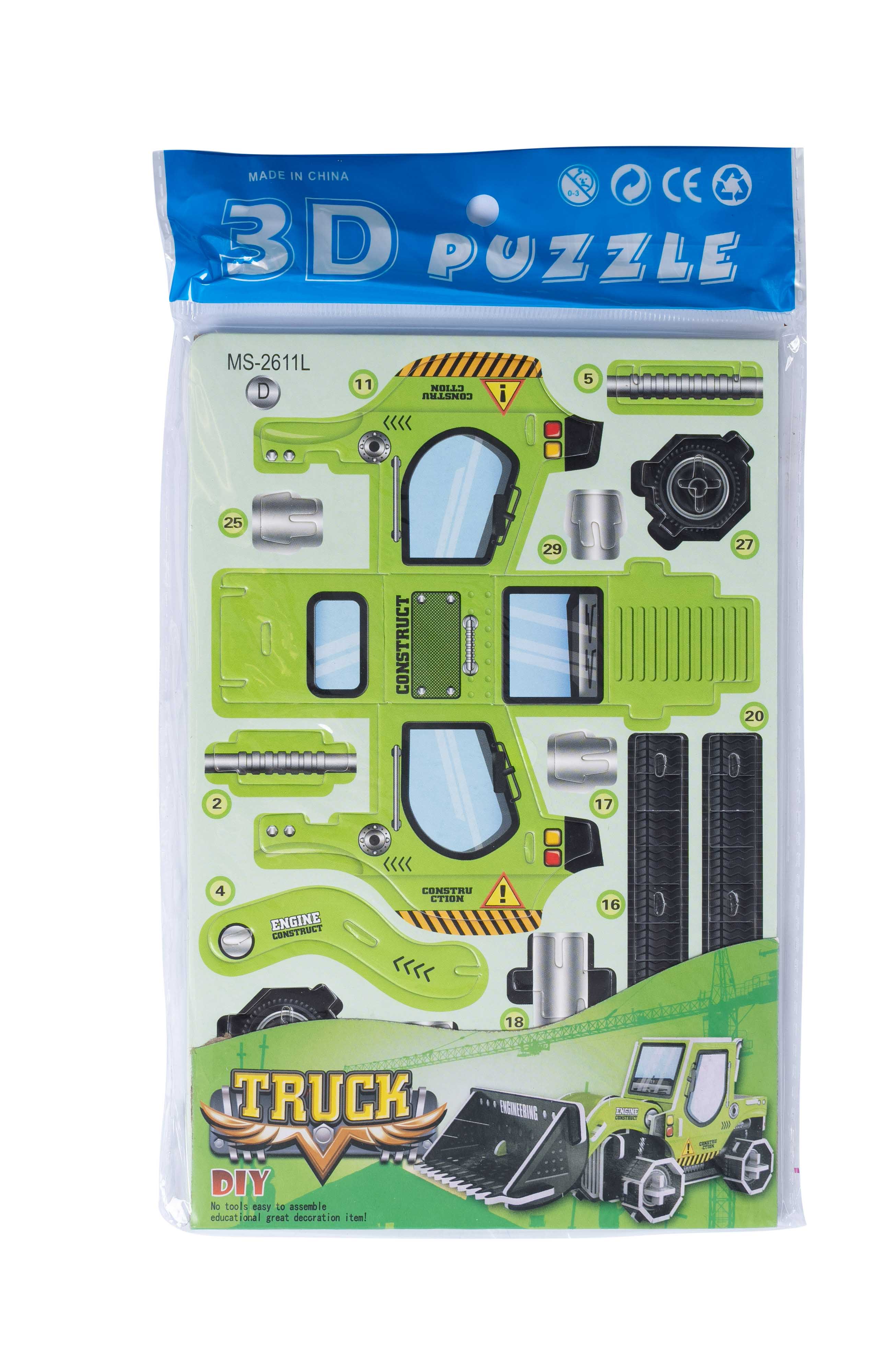 D three-dimensional puzzle engineering car model children's educational toys